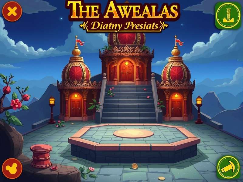 Screenshot of Alice game level editor software showing a dark Wonderland landscape