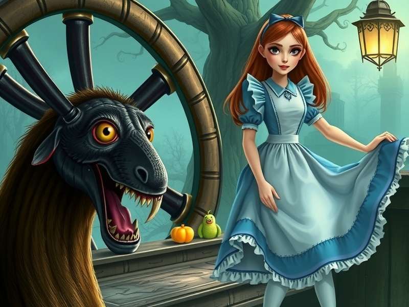 American McGee's Alice standing defiantly in a corrupted Wonderland with the Vorpal Blade in hand