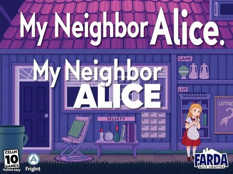 My Neighbor Alice game landscape with colorful houses and characters