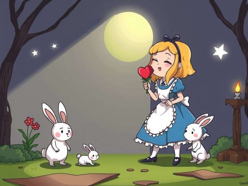Mysterious rabbit hole leading to dark Wonderland