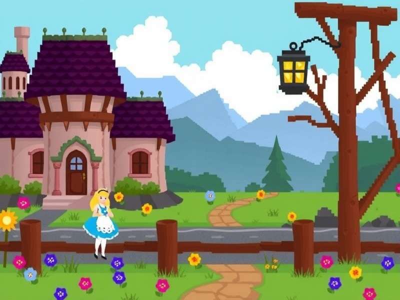 Alice Game 1 RPG Maker gameplay screenshot showing the protagonist in a fantastical environment