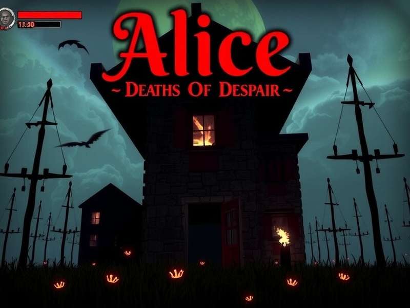 Alice Game surreal landscape with dark fantasy elements
