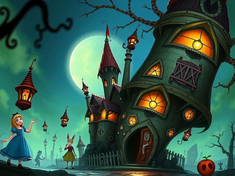 Alice In Madness game scene showing dark forest and eerie atmosphere