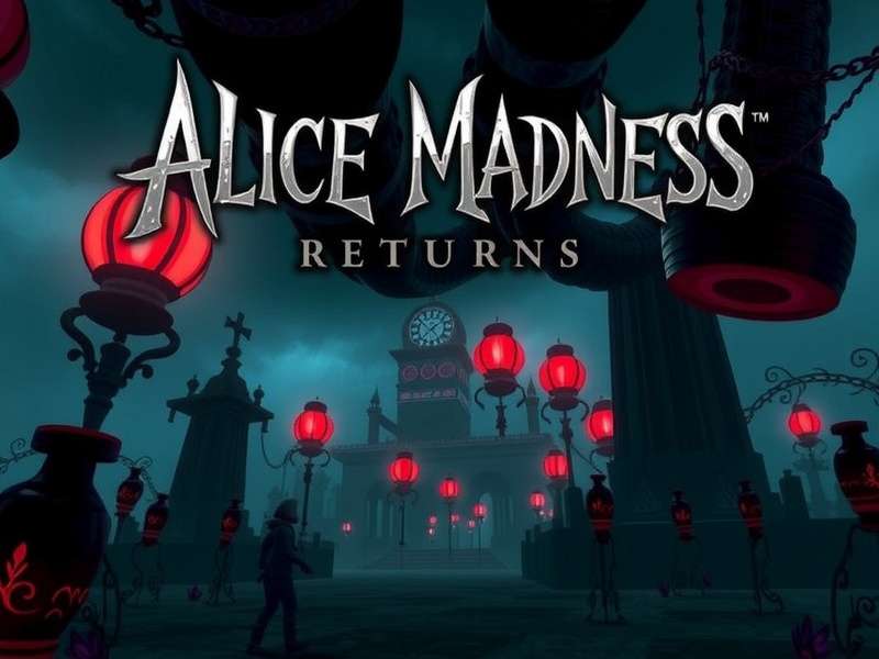 Alice Madness Returns gameplay screenshot showing Alice in a dark Wonderland