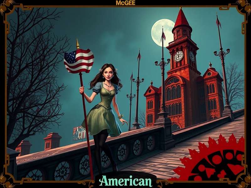 American McGee's Alice game artwork - dark Wonderland scene with Alice holding a knife