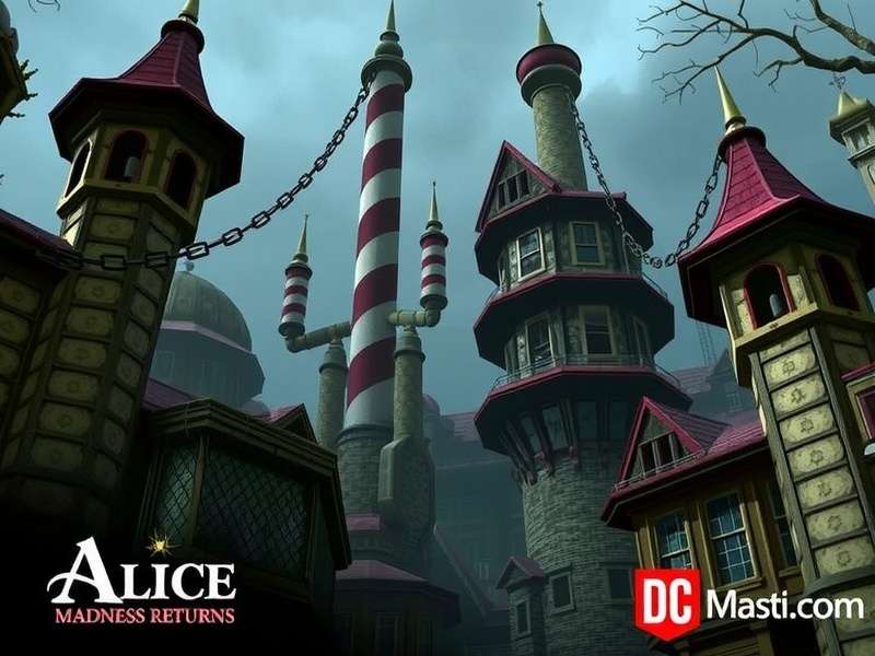 Alice Madness Returns Pc – Dark fantasy Wonderland scene with Alice holding Vorpal Blade