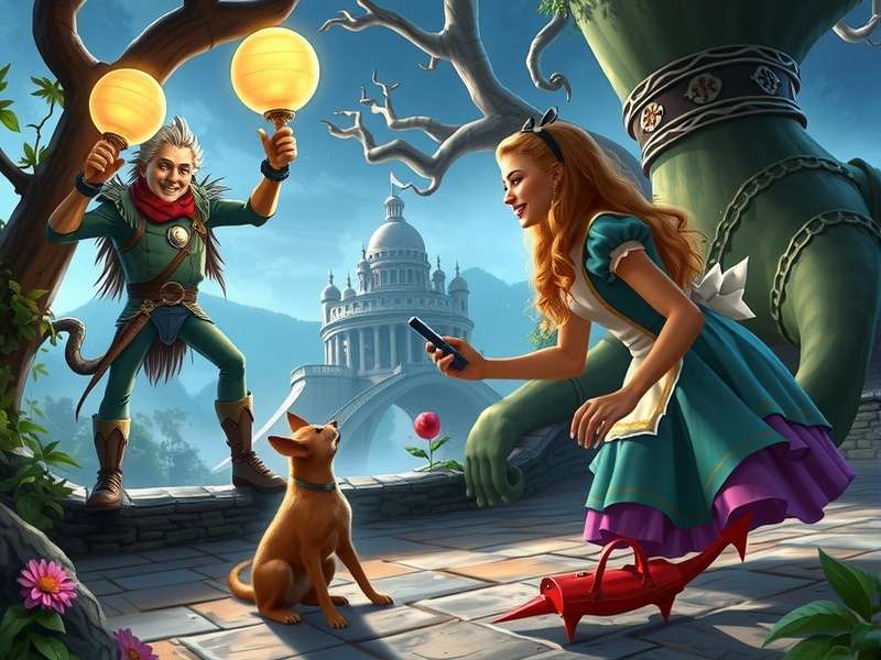 Alice In Wonderland Game – immersive fantasy world with Alice, Cheshire Cat and Wonderland landscapes